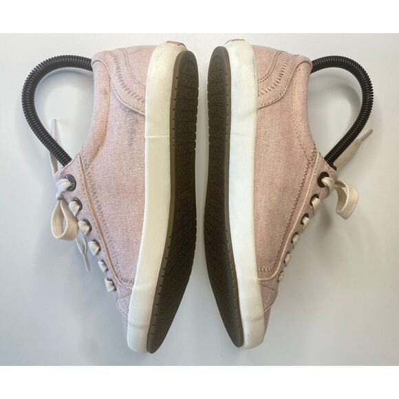 TAOS SNEAKERS WOMENS 6.5 US 37 EU SHELL PINK HEMP STAR CANVAS STA-12844 CASUAL - Picture 10 of 11